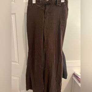 brown women’s flair denim pants